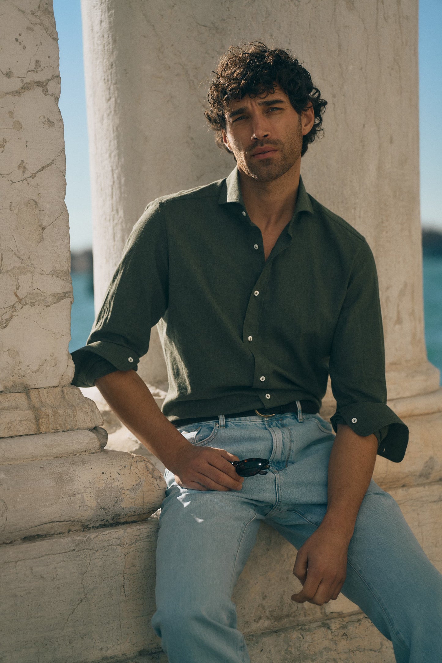 Bruno Shirt in Khaki, Ladneri Men - Anita Hass
