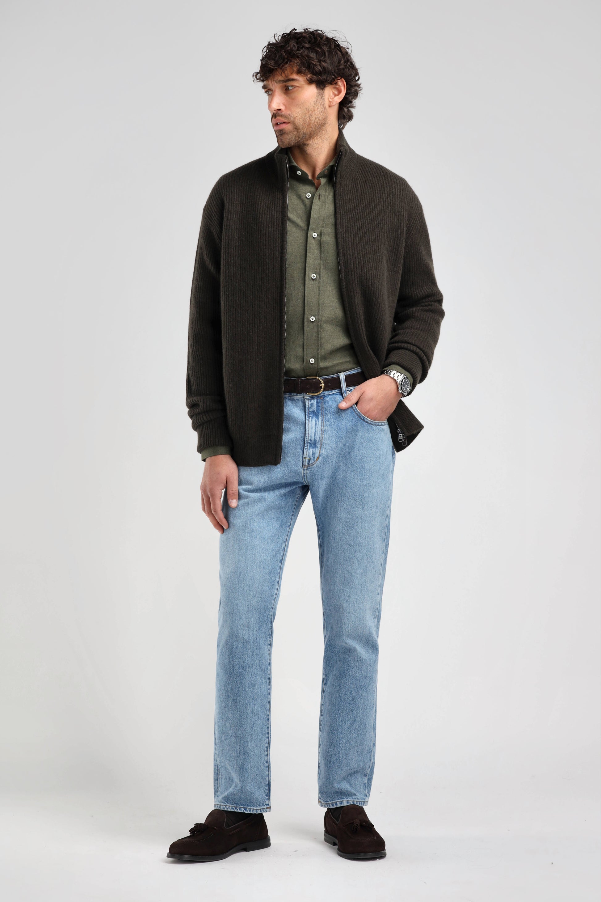 Bruno Shirt in Khaki, Ladneri Men - Anita Hass