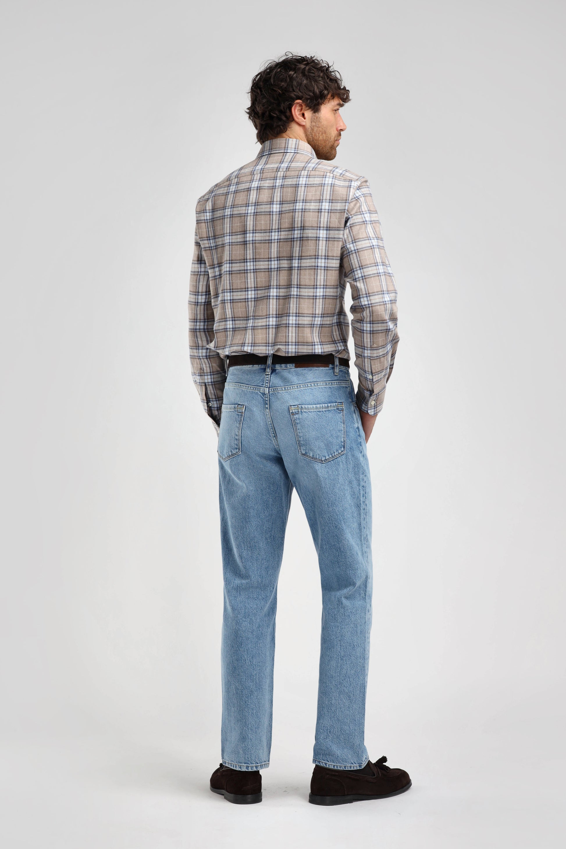 James Shirt in Brown Checked, Ladneri Men - Anita Hass