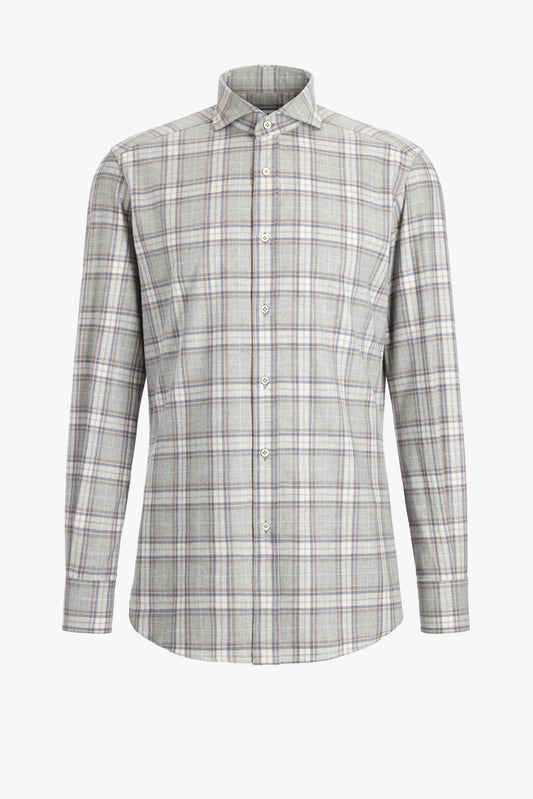 グレーのチェック柄シャツ「James」Ladneri Men - アニタ・ハス