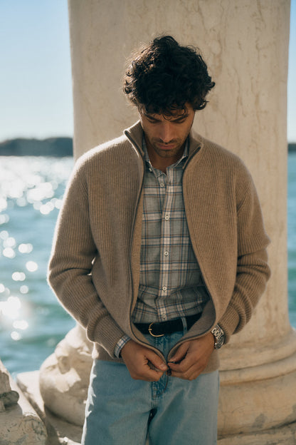 James Shirt in Gray Checked, Ladneri Men - Anita Hass