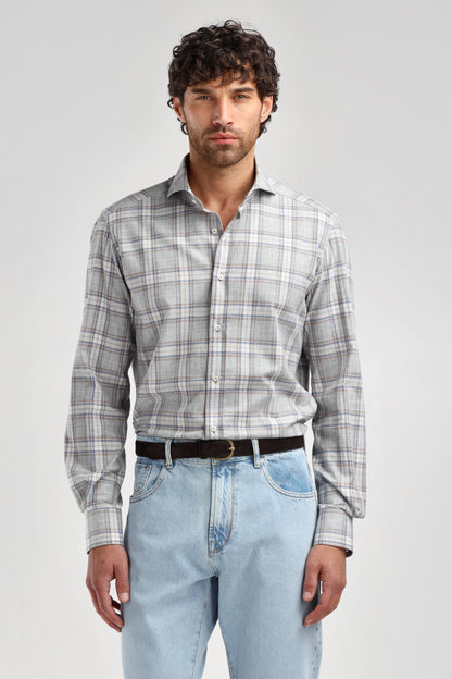 James Shirt in Gray Checked, Ladneri Men - Anita Hass