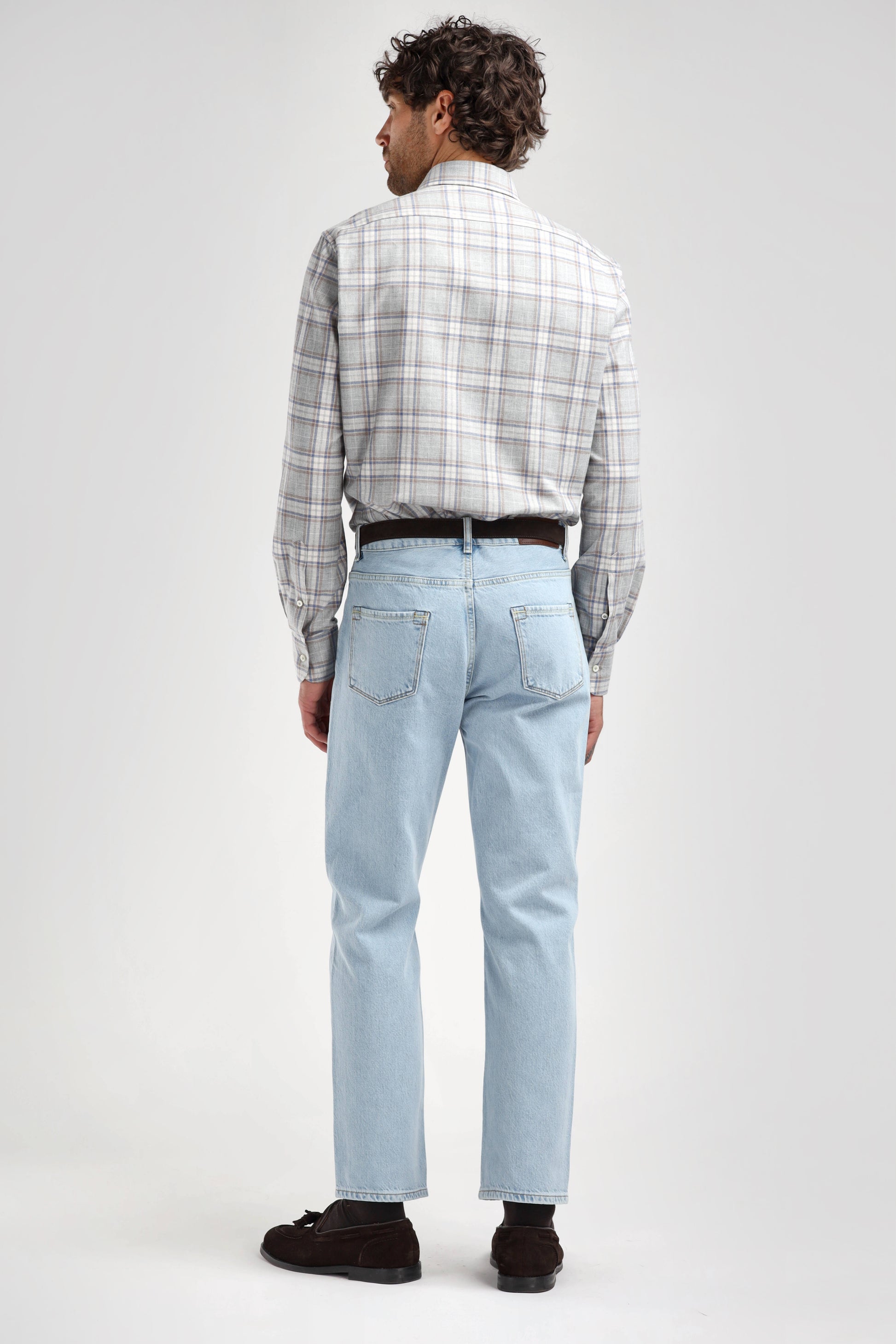 James Shirt in Gray Checked, Ladneri Men - Anita Hass