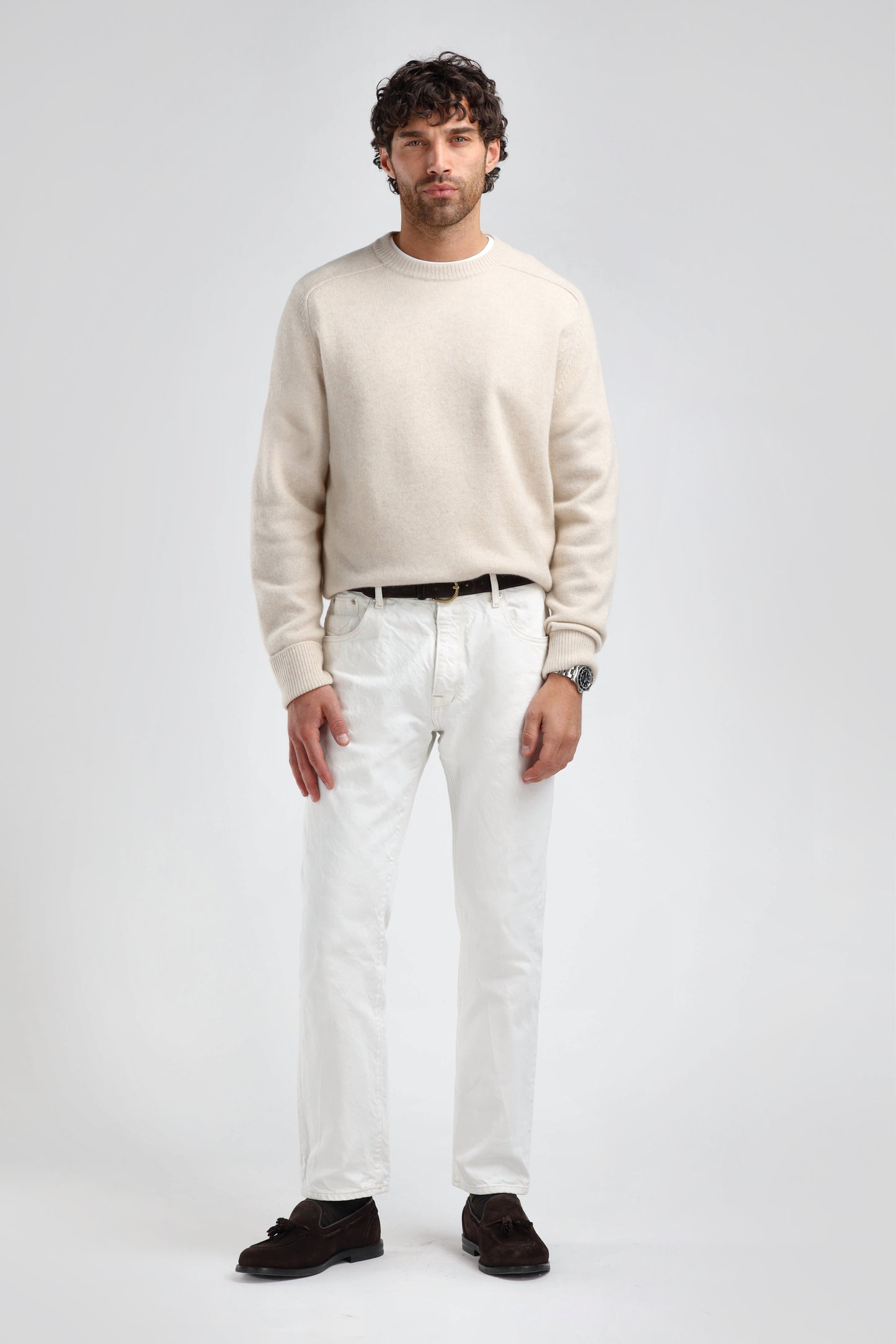B. J. Jeans in Ecru by Ladneri Men - Anita Hass