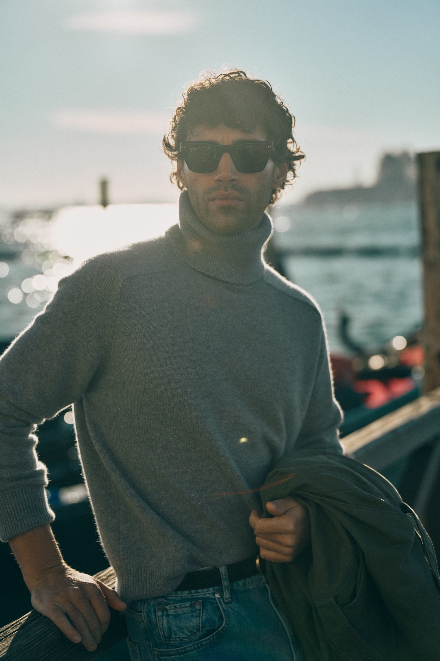 Frankie Sweater in Mid Grey Melange, Ladneri Men - Anita Hass