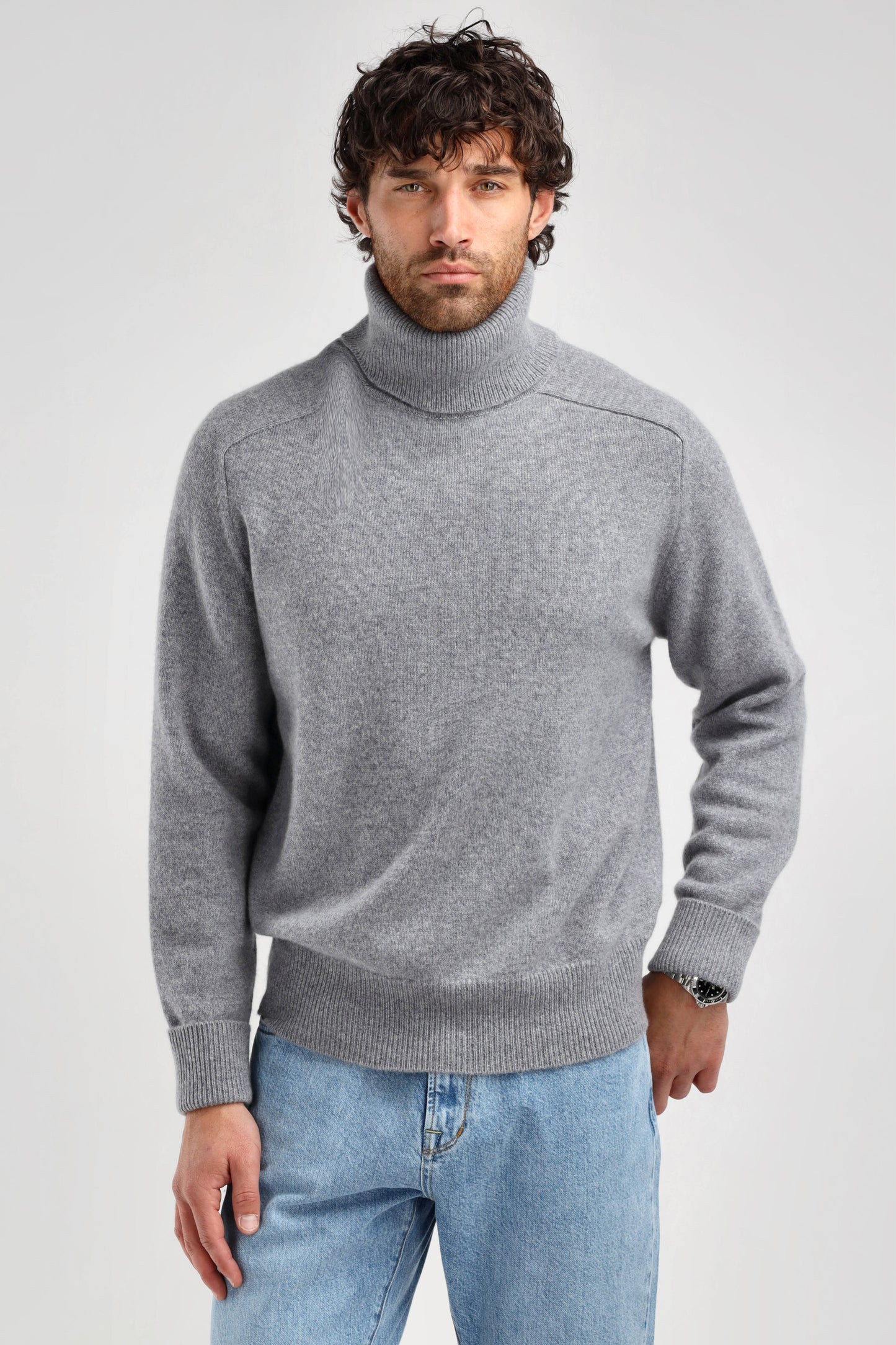 Frankie Sweater in Mid Grey Melange, Ladneri Men - Anita Hass