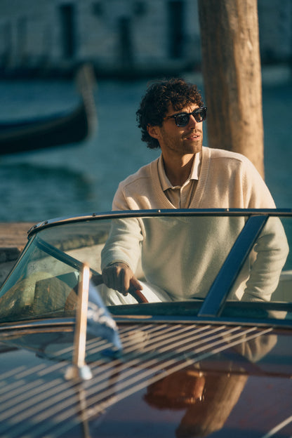 Joey Sweater in Cream Melange by Ladneri Men - Anita Hass