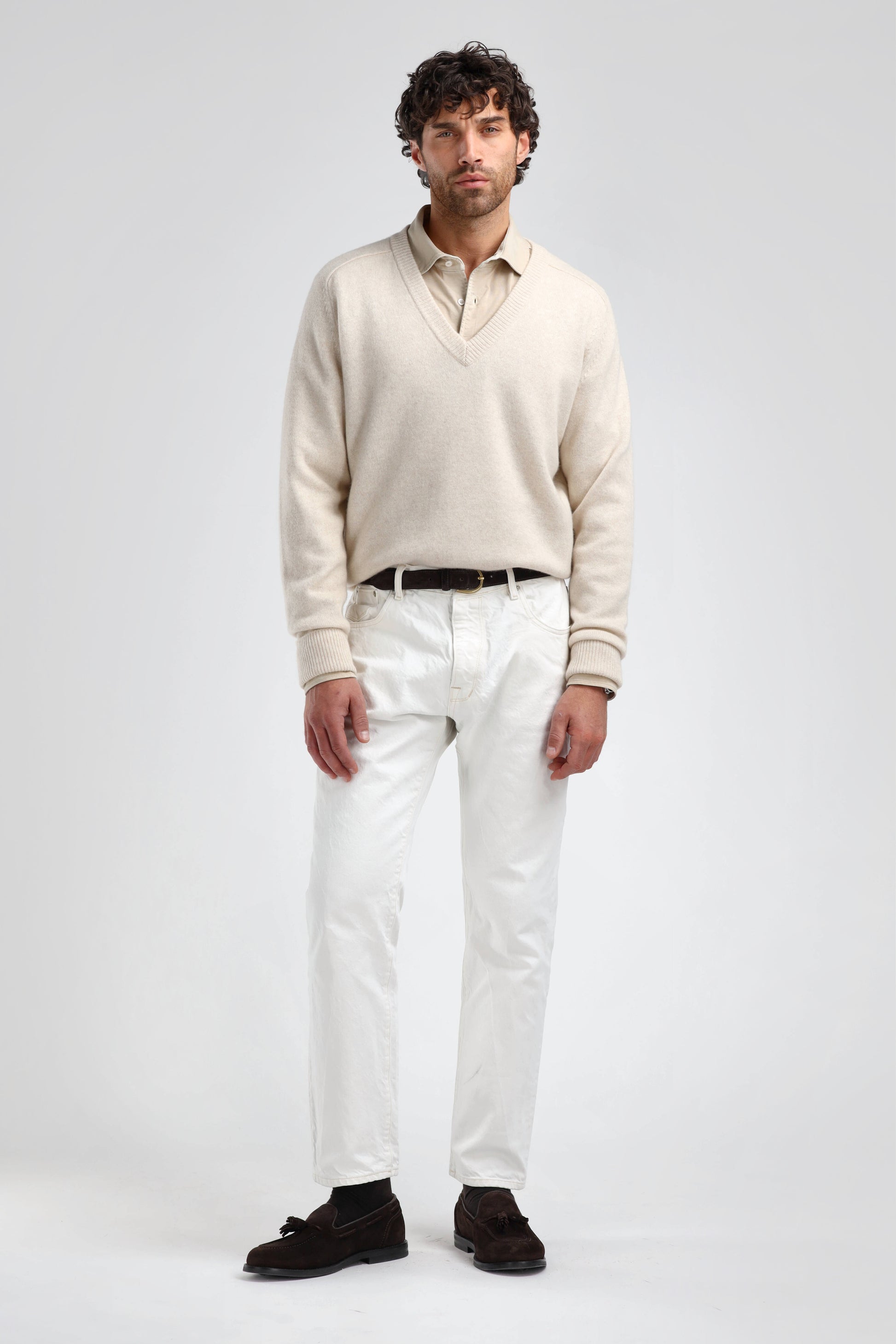 Joey Sweater in Cream Melange by Ladneri Men - Anita Hass
