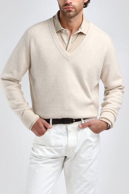 Joey Sweater in Cream Melange by Ladneri Men - Anita Hass
