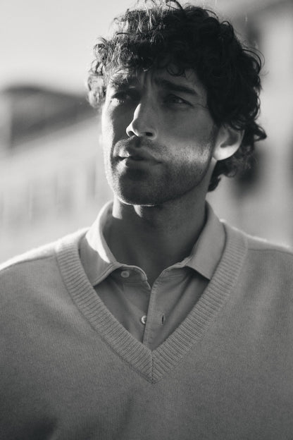 Joey Sweater in Taupe Melange, Ladneri Men - Anita Hass