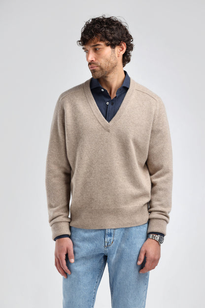 Joey Sweater in Taupe Melange, Ladneri Men - Anita Hass