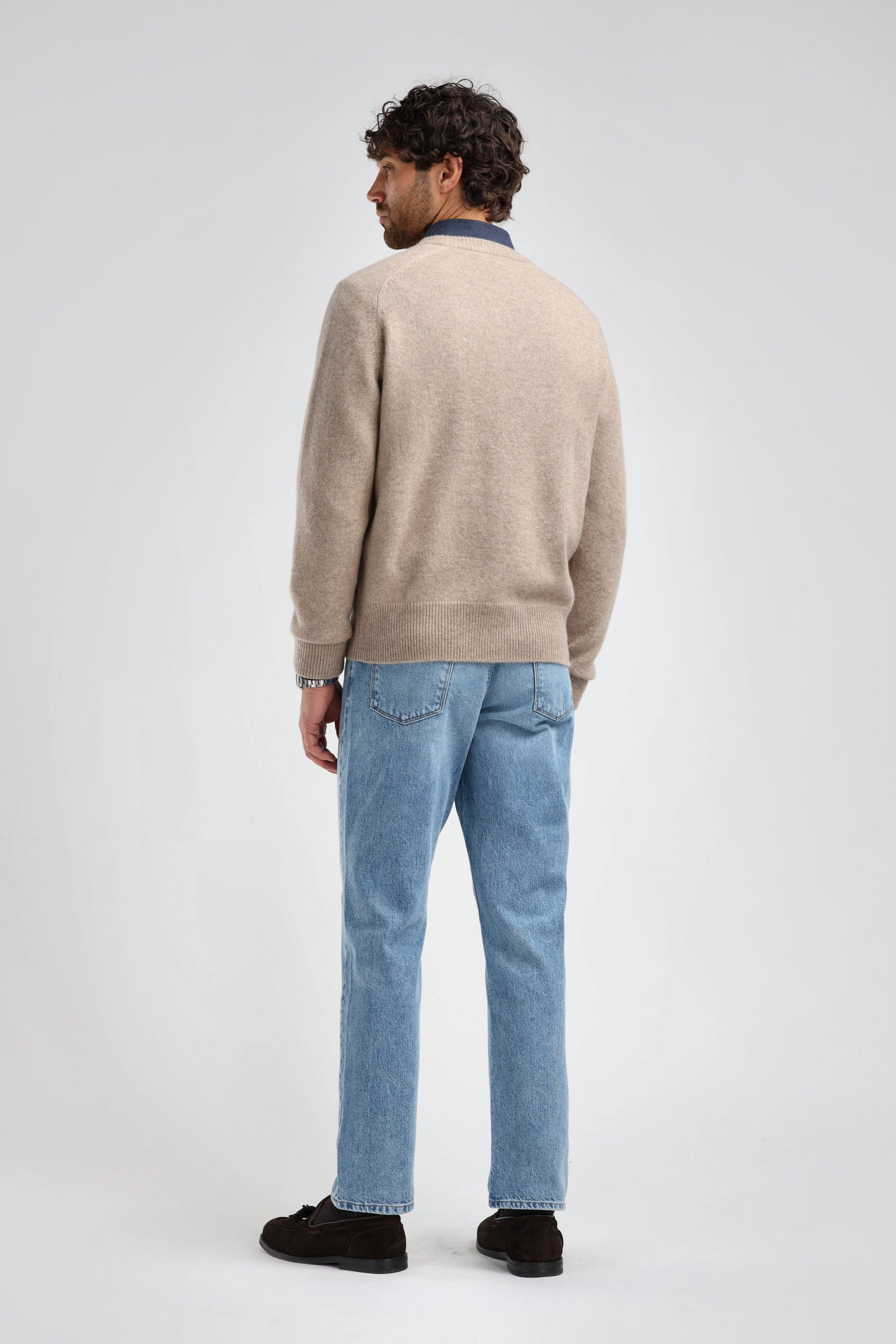 Joey Sweater in Taupe Melange, Ladneri Men - Anita Hass