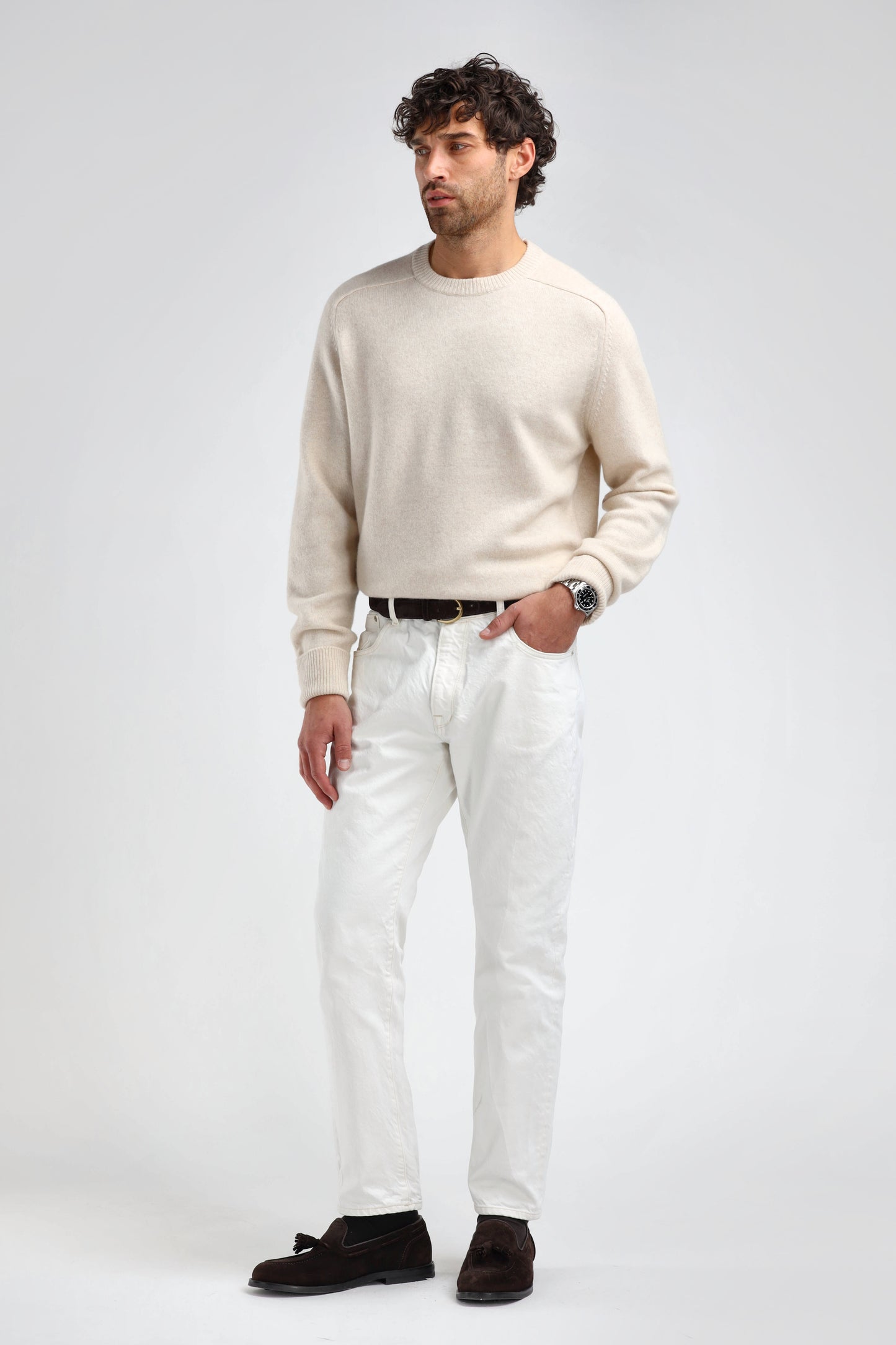 Maglione Vincent in crema melange Ladneri Men - Anita Hass