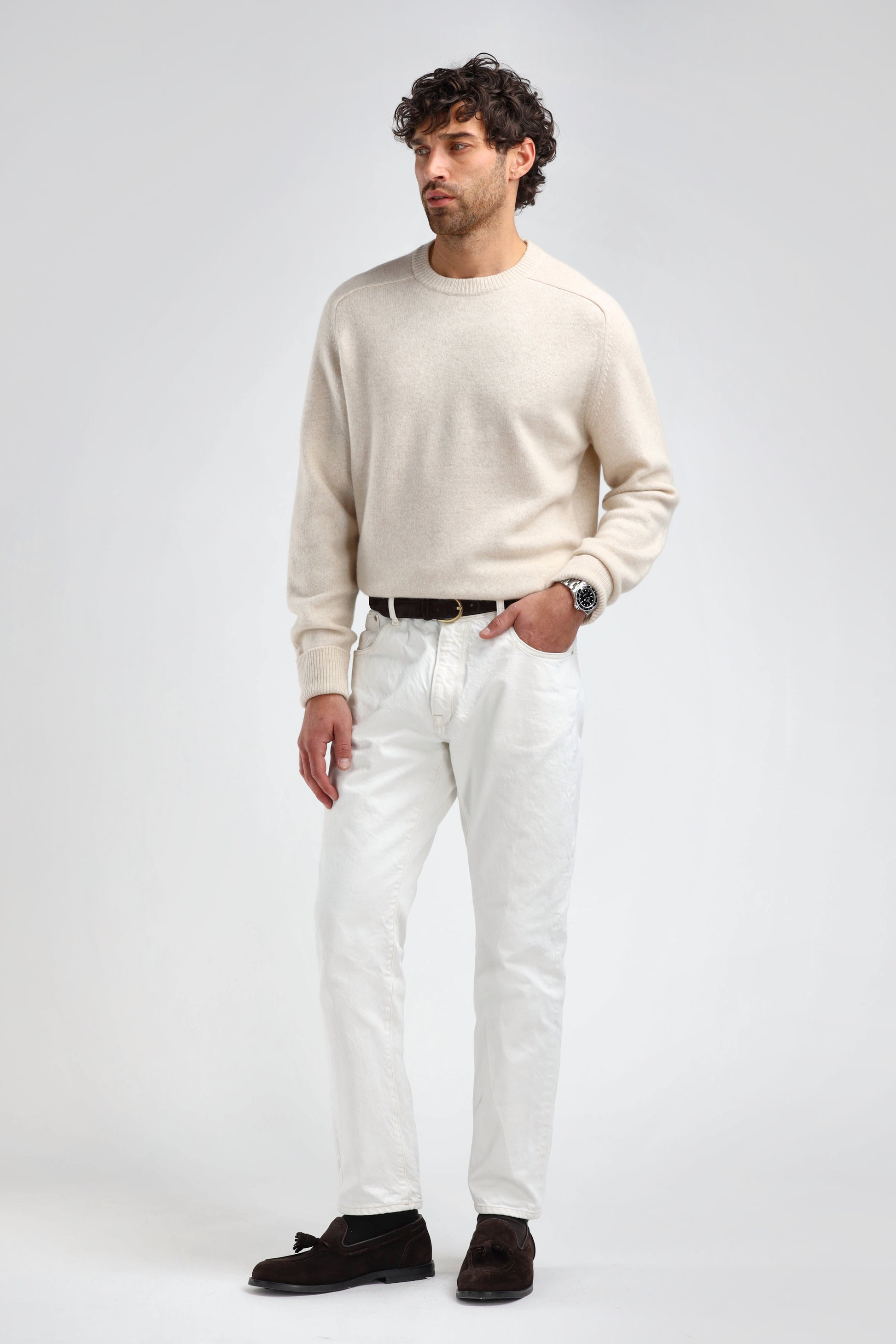 Maglione Vincent in crema melange Ladneri Men - Anita Hass