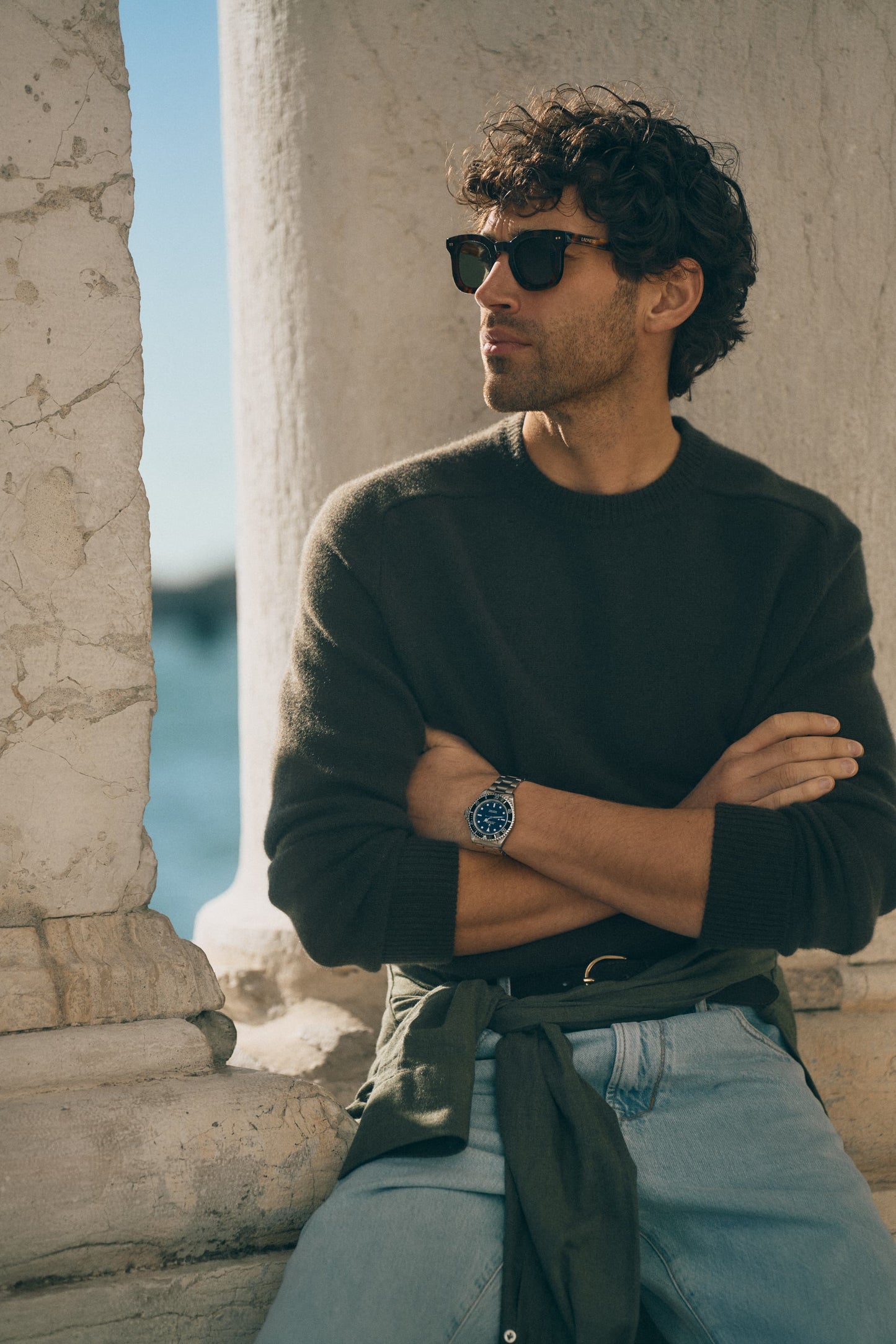 Vincent Sweater in Olive, Ladneri Men - Anita Hass