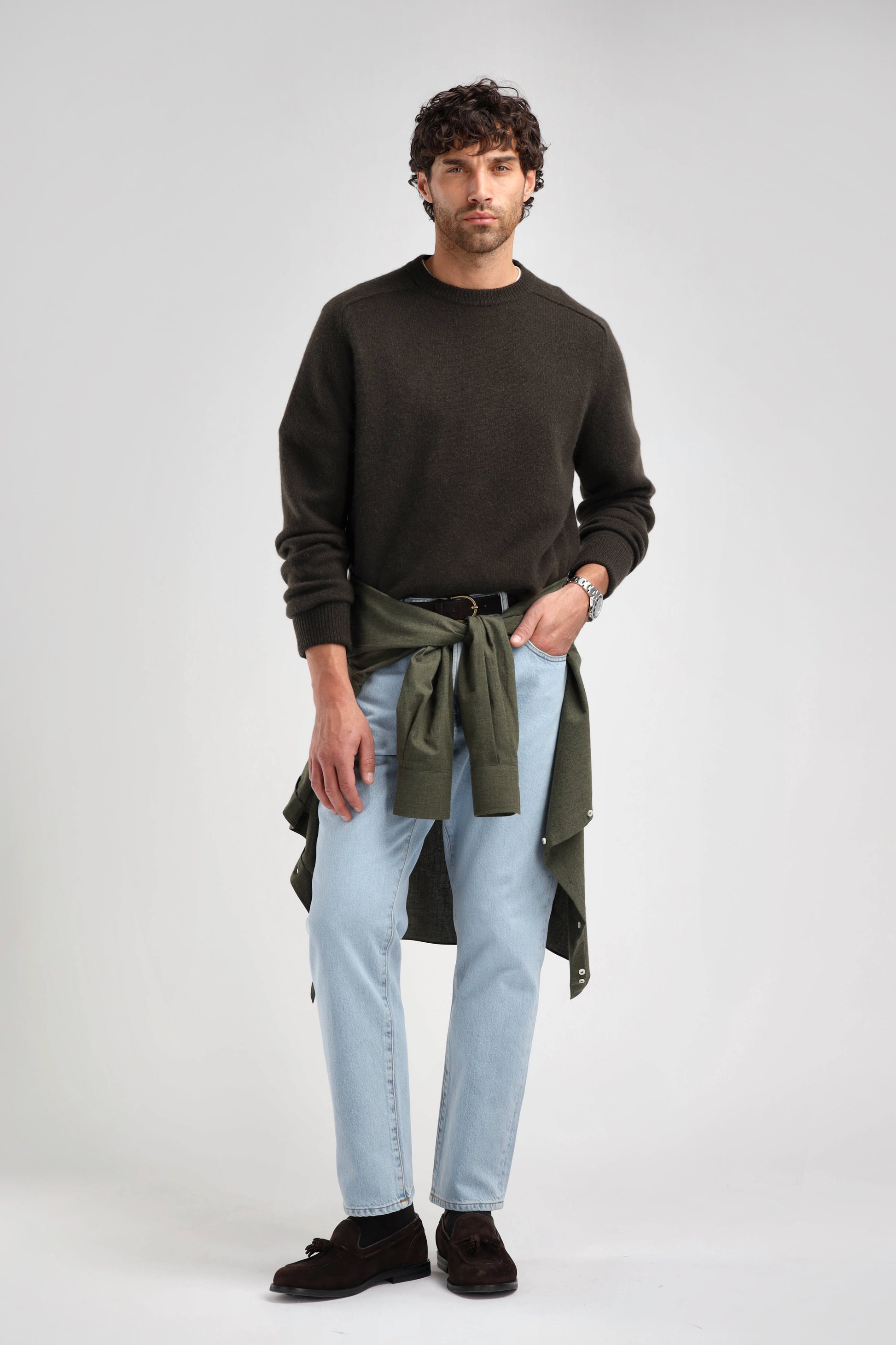 Vincent Sweater in Olive, Ladneri Men - Anita Hass