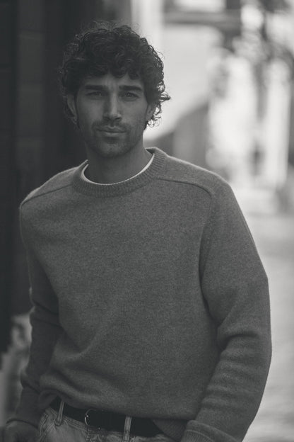 Vincent Sweater in Taupe Melange by Ladneri Men - Anita Hass