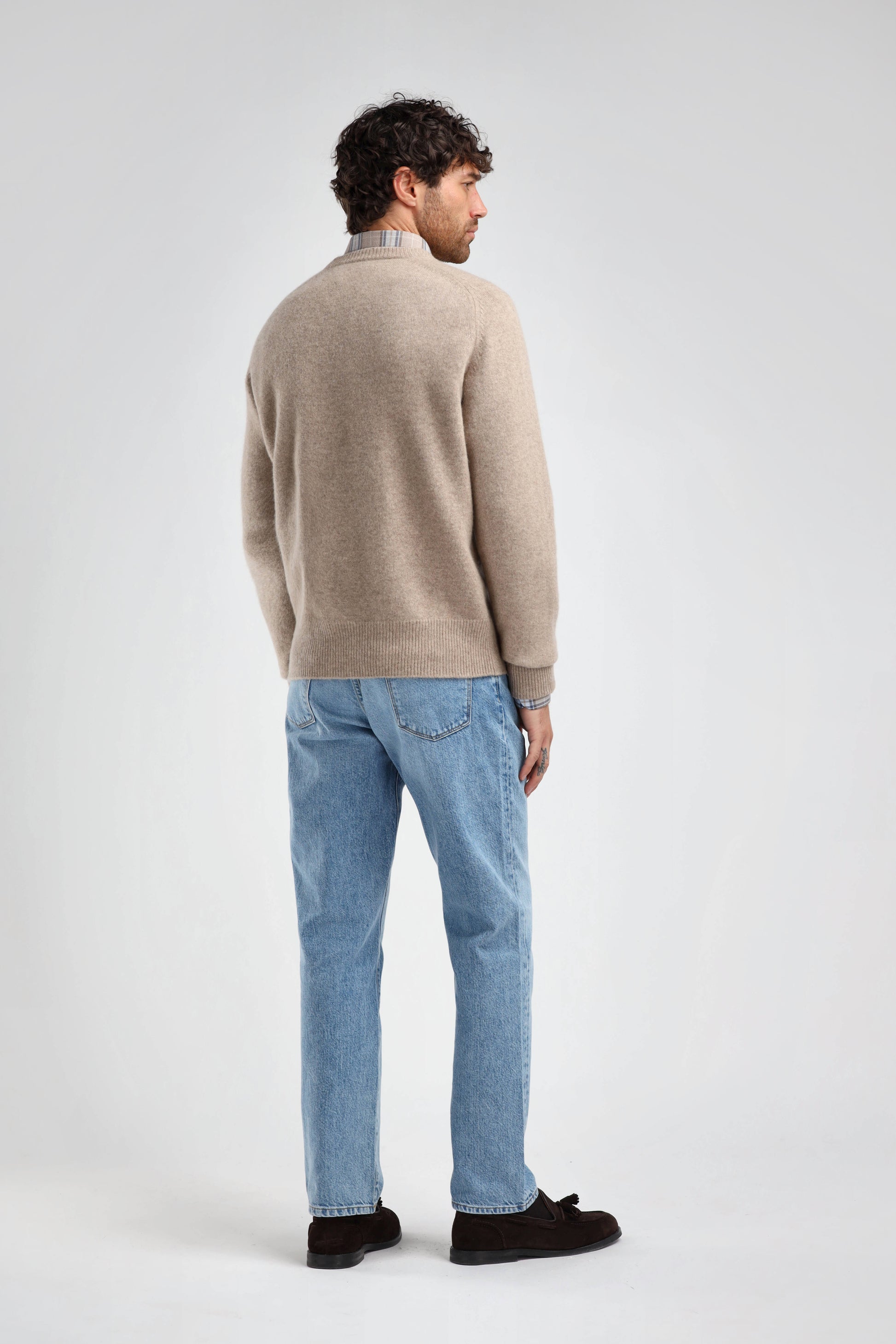 Vincent Sweater in Taupe Melange by Ladneri Men - Anita Hass