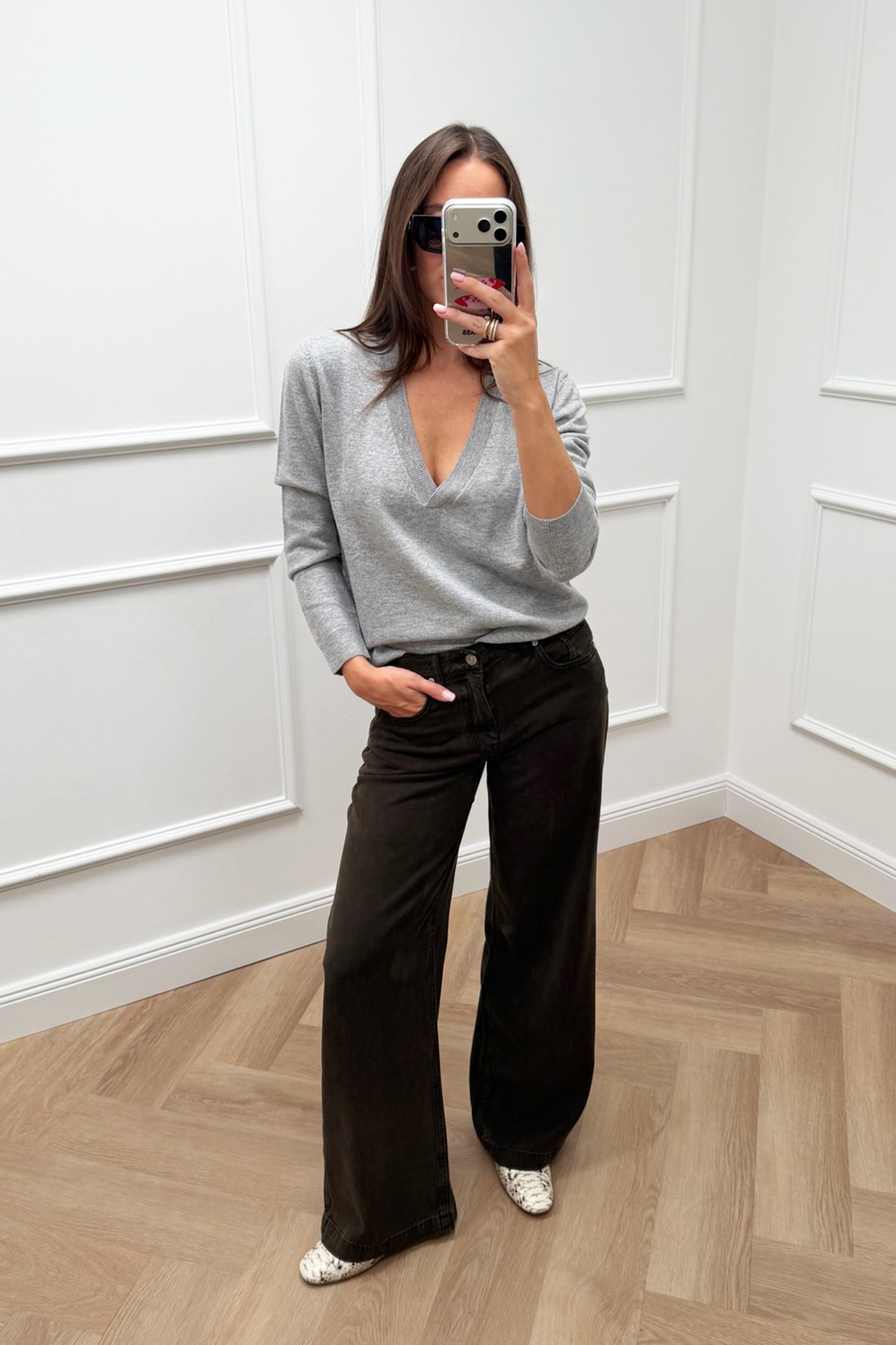 Sweater Pizzo in Light Grey