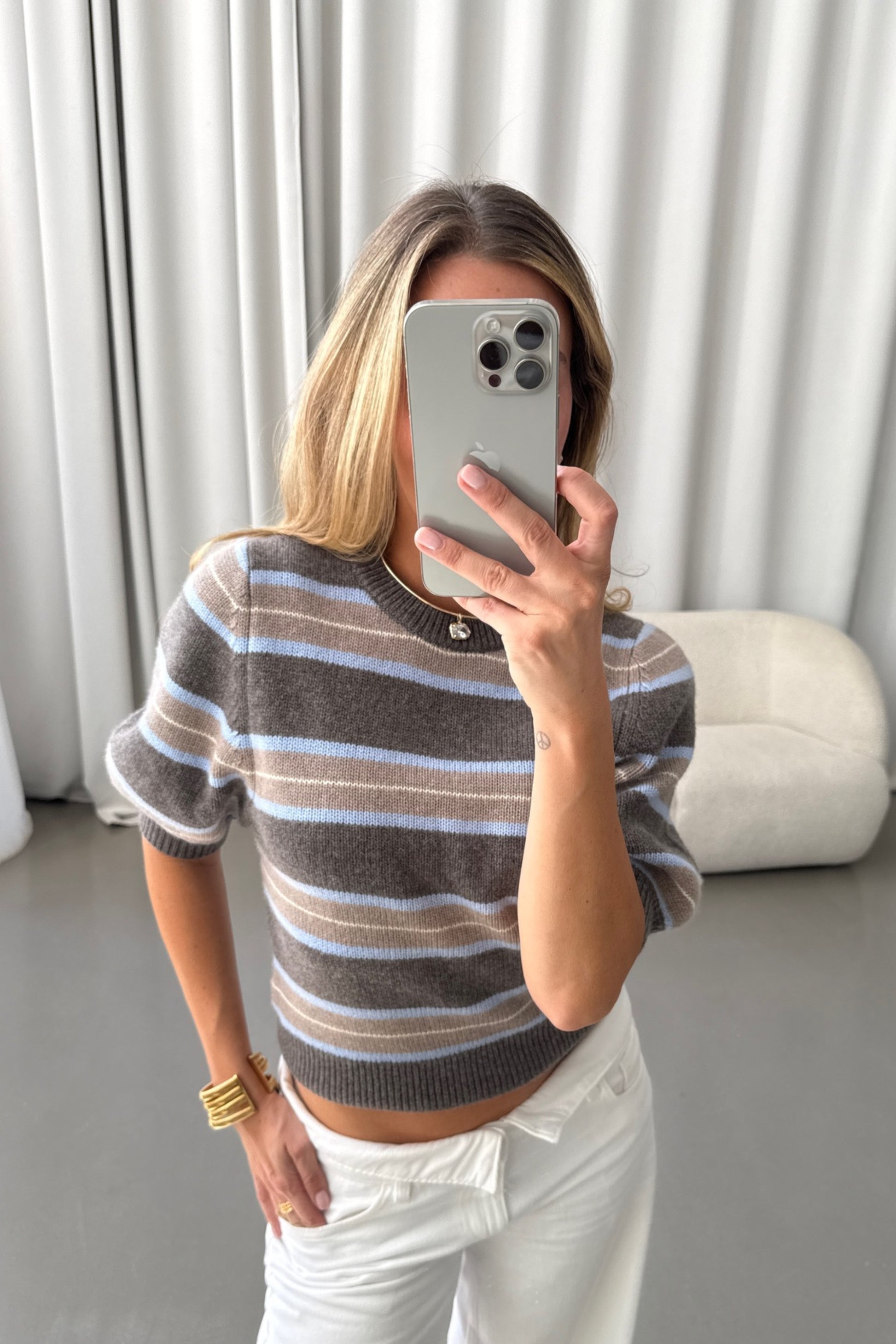 Pullover Poupette in Taupe Striped Ladneri