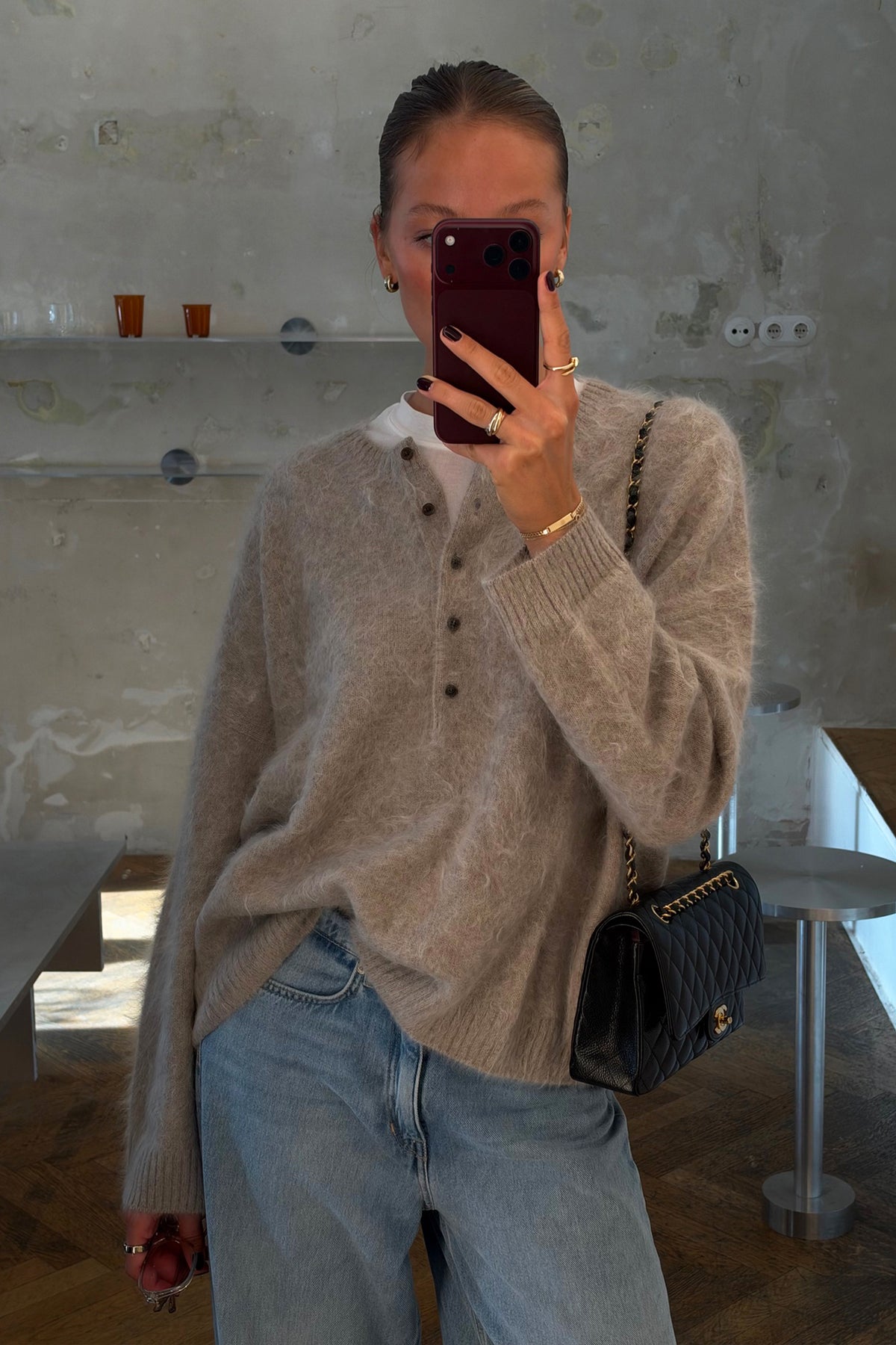 Pullover Veya in Sand Brushed Ladneri