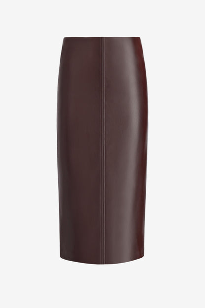 Chocolate Leather Skirt – Ladneri 
