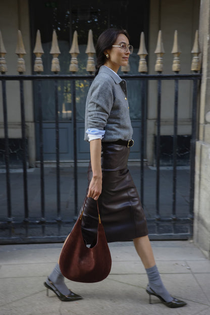 Chocolate Leather Skirt – Ladneri