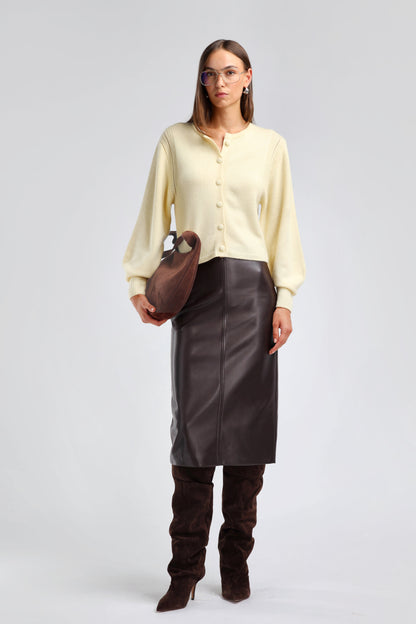 Chocolate Leather Skirt – Ladneri 