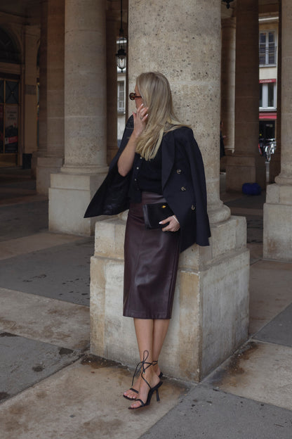 Chocolate Leather Skirt – Ladneri 