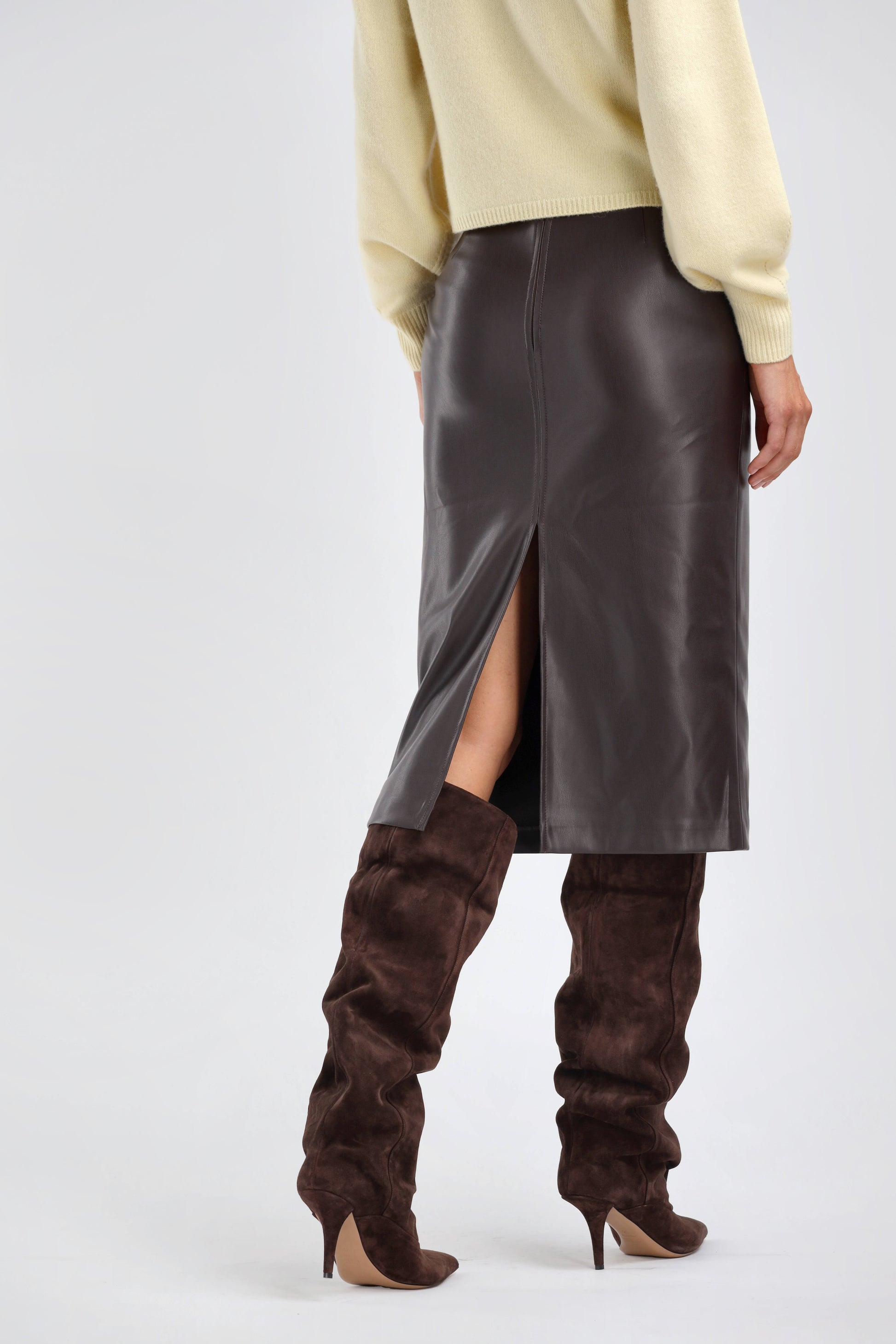 Chocolate Leather Skirt – Ladneri 