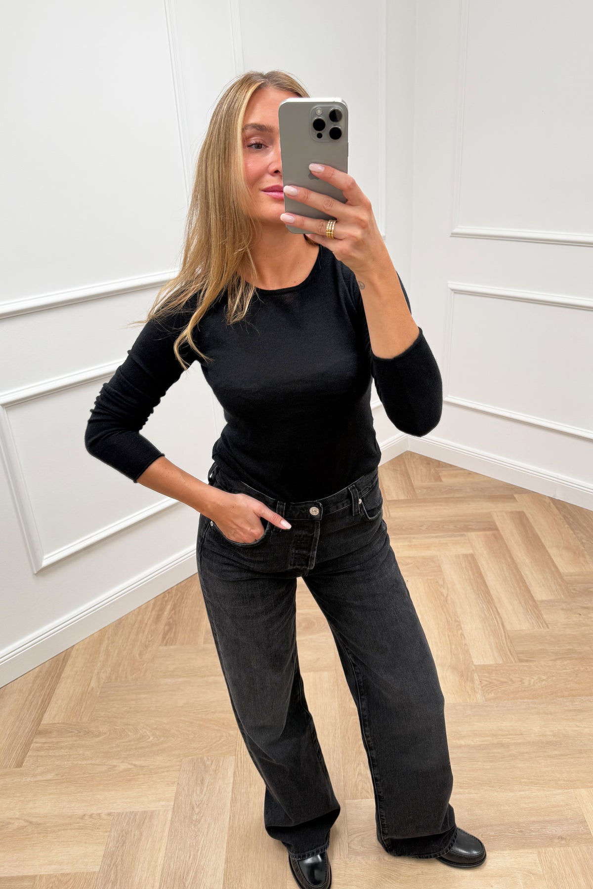 Strickshirt Finest in Schwarz Ladneri