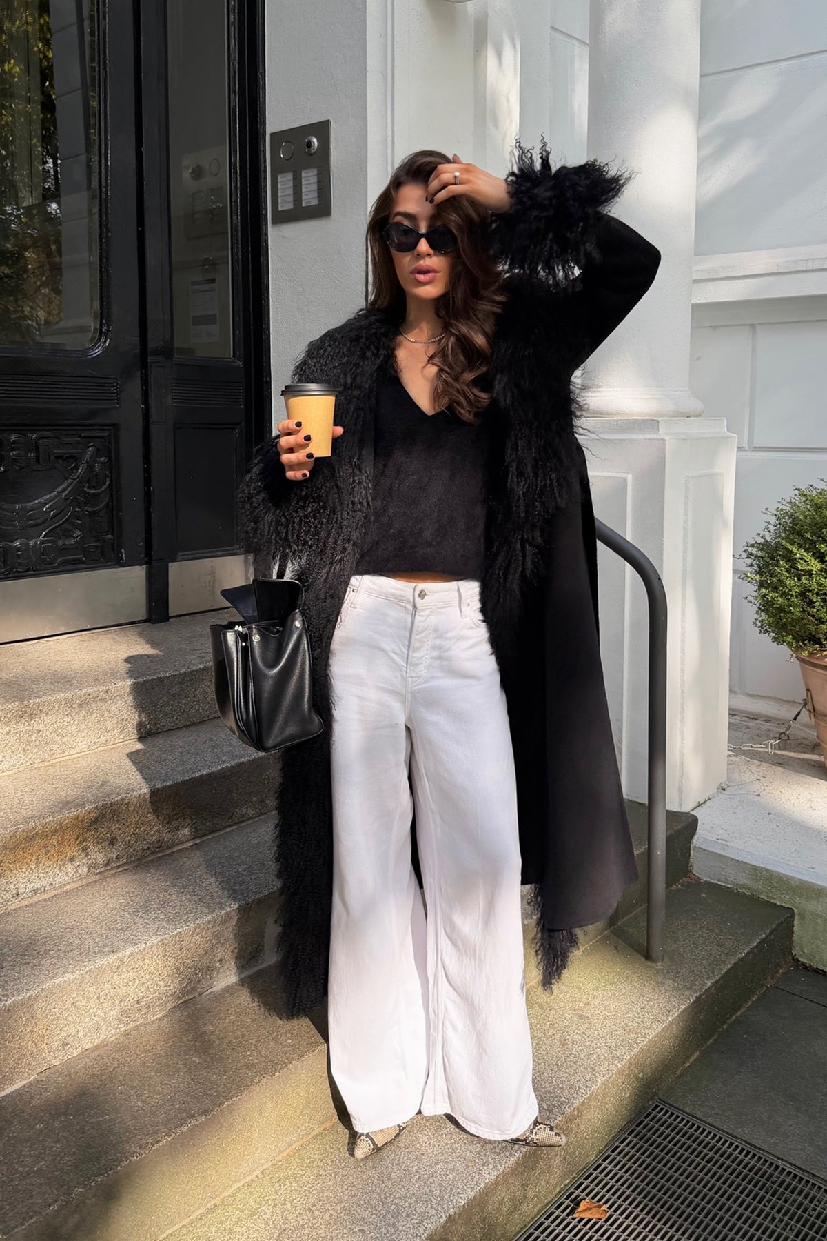 Knitted Top Kala in Black Brushed