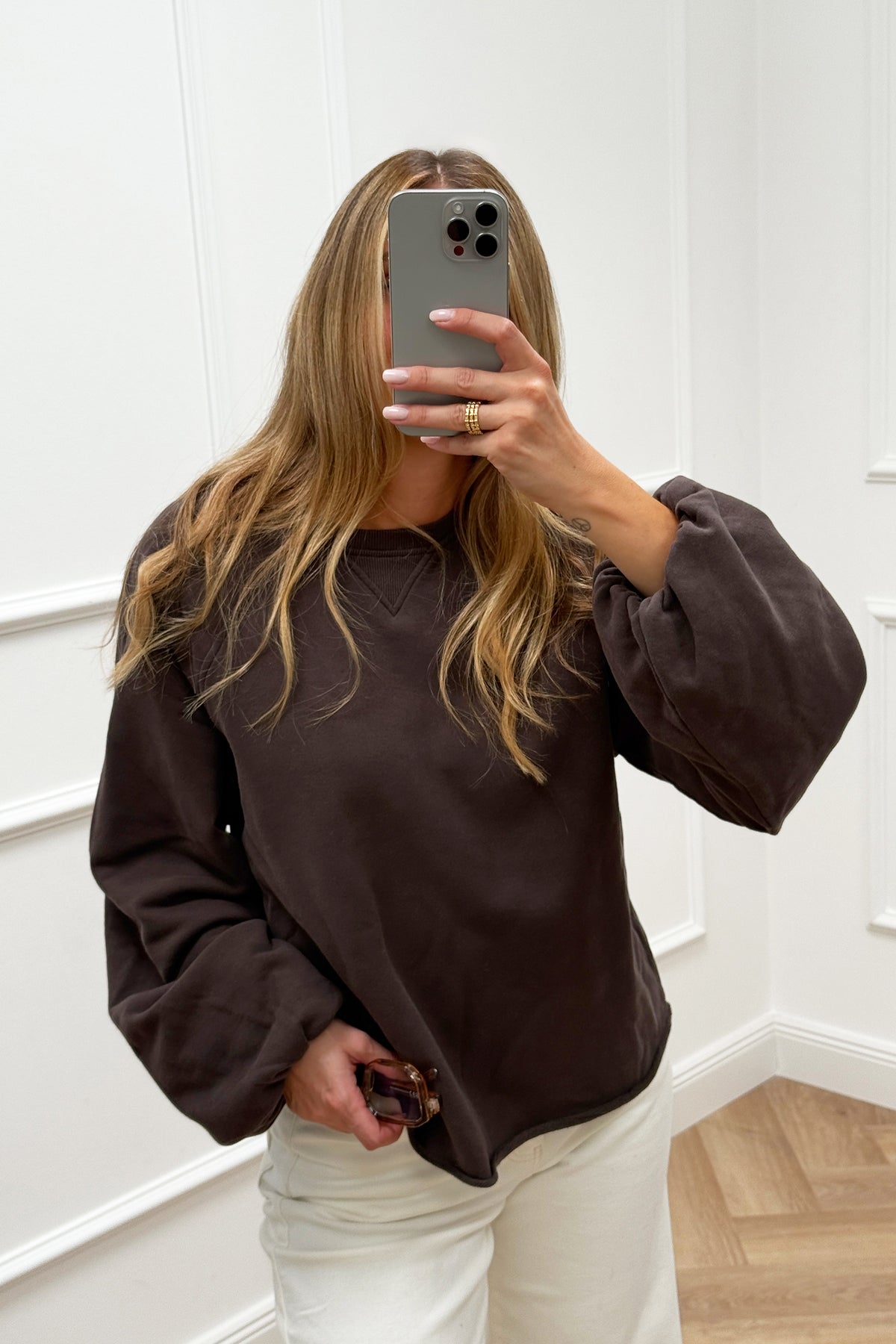 Sweatshirt Marlon in Dunkelbraun Ladneri