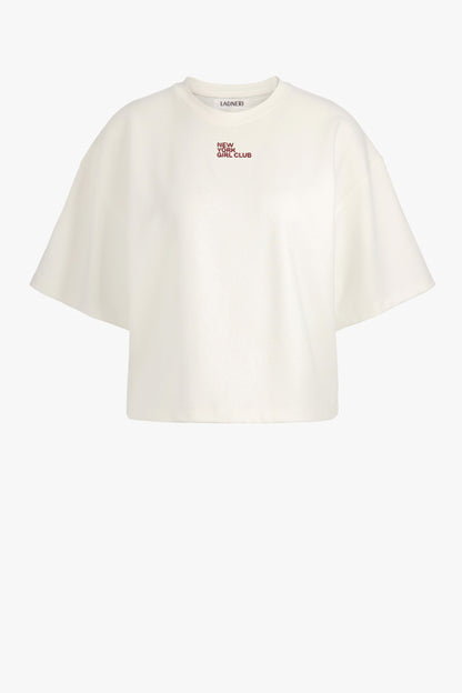 Elodie Embroidery T-Shirt in Off-White – Ladneri 