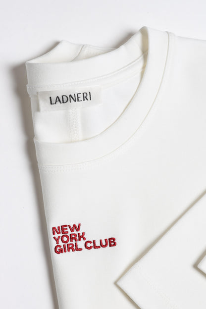 Elodie Embroidery T-Shirt in Off-White – Ladneri 