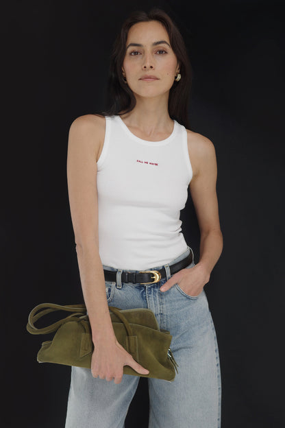 La Coeur Embroidery Tank Top in White – Ladneri 