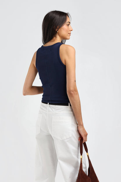 Camiseta sin mangas La Coeur en azul marino oscuro – Ladneri 