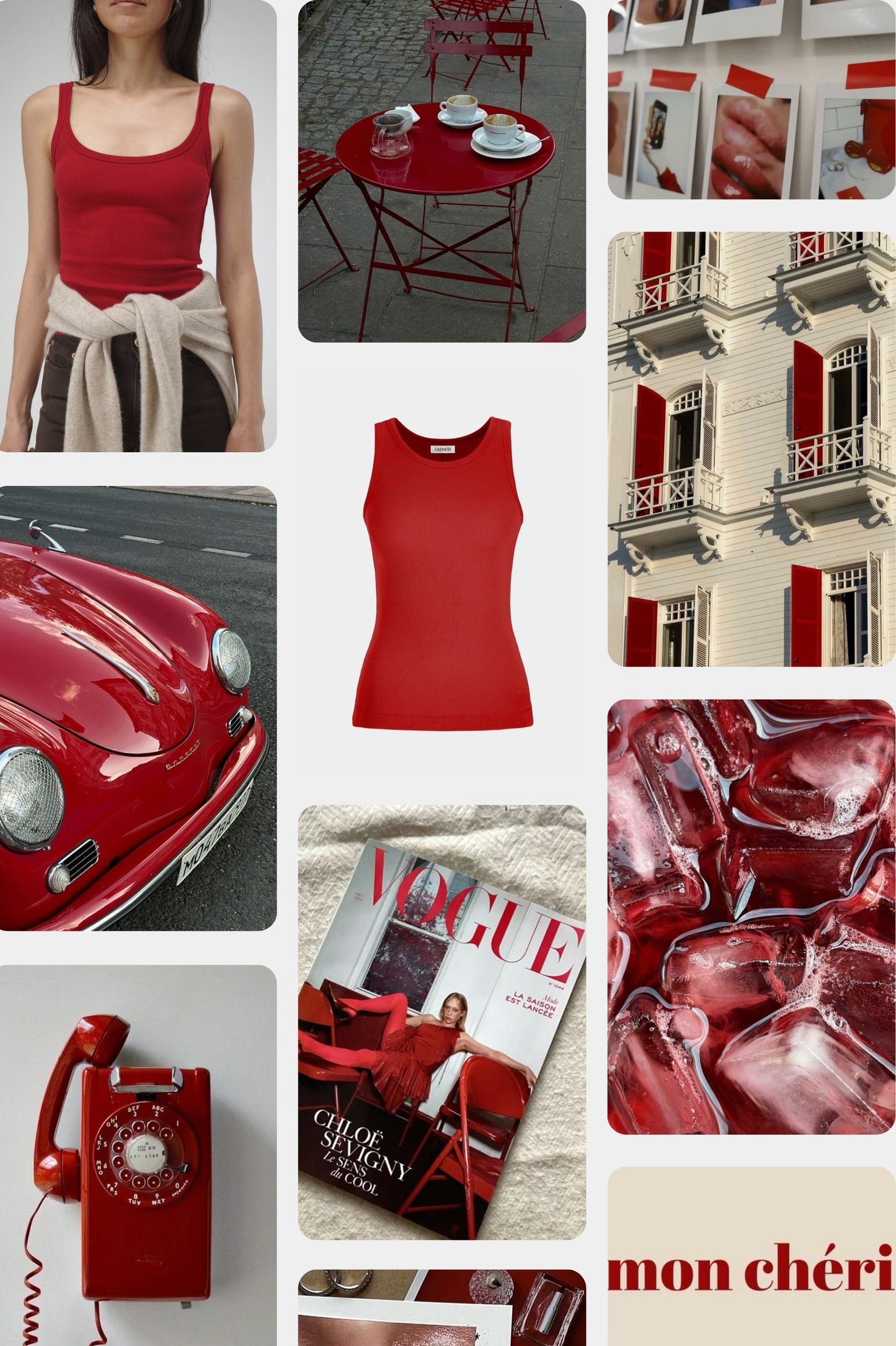 La Coeur Tank Top in Red – Ladneri