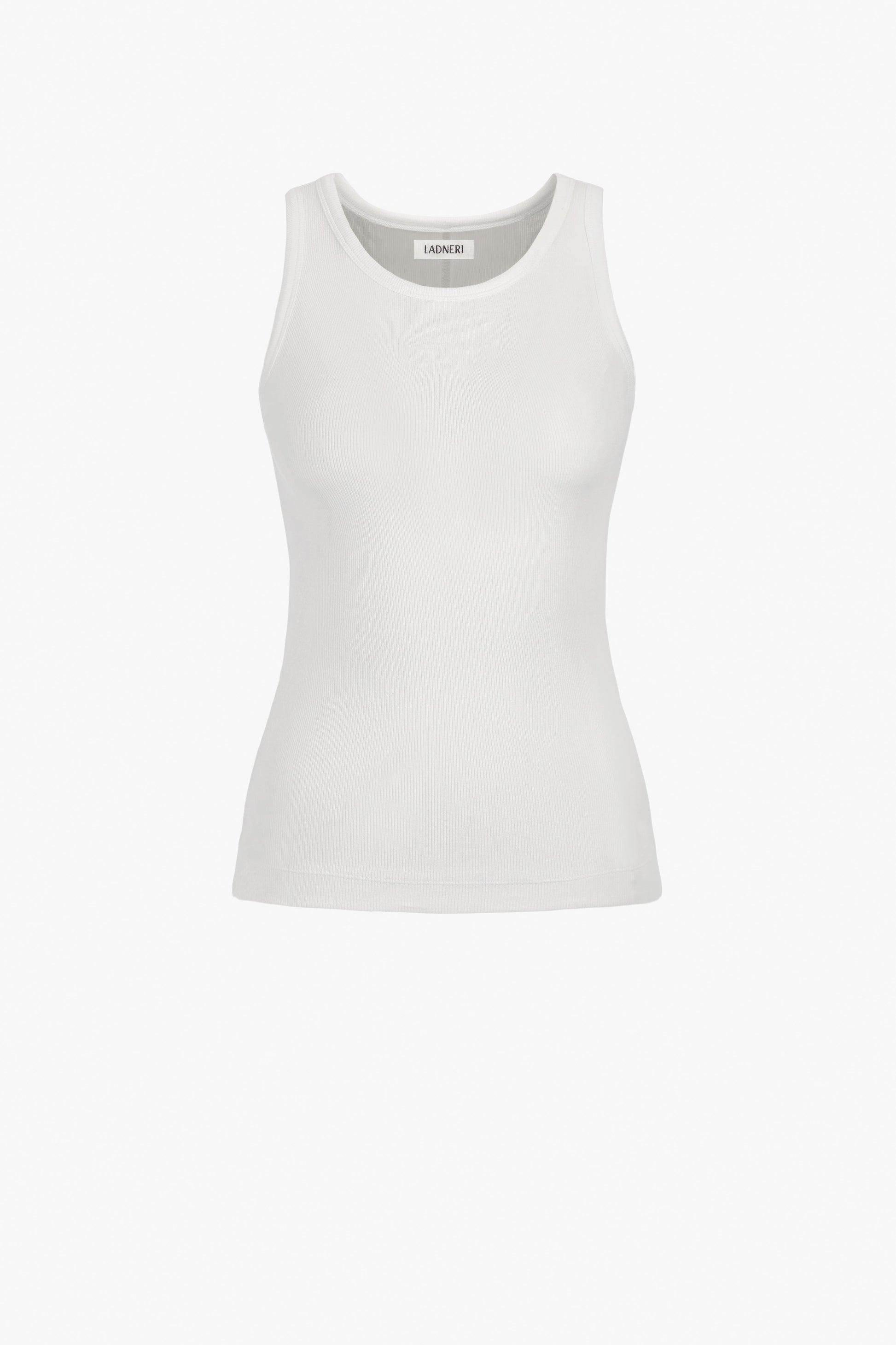 La Coeur Tank Top in White by Ladneri - Anita Hass