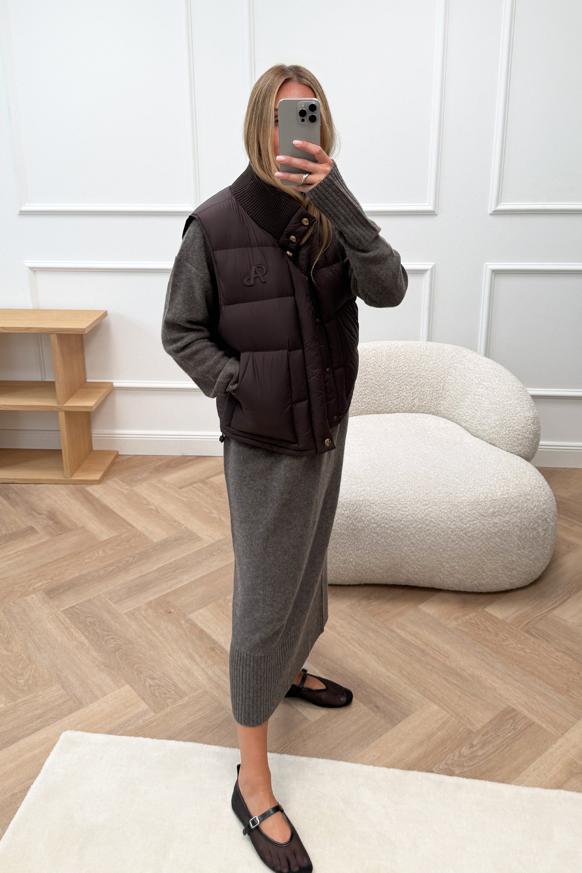 Weste Auray in Dunkelbraun Ladneri