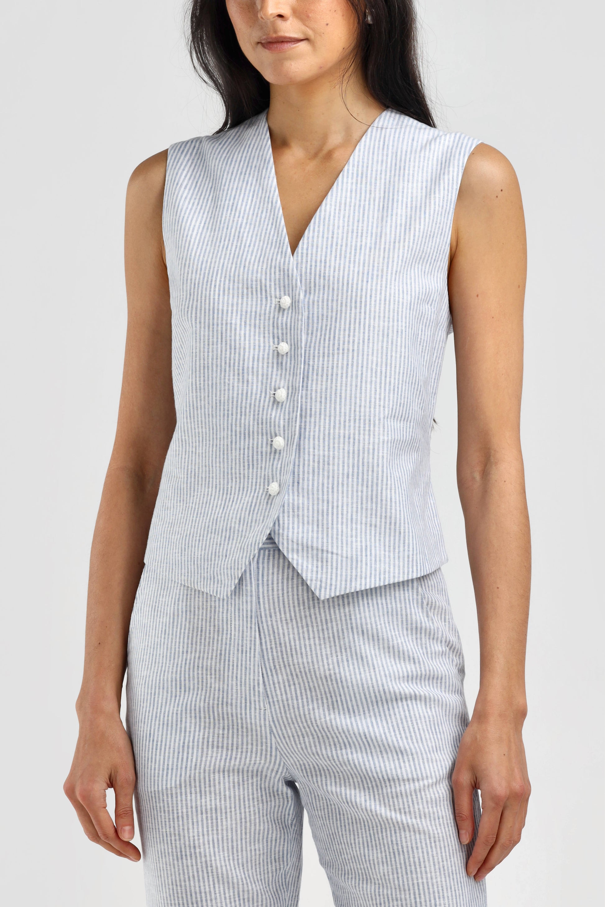 Helena Vest in Light Blue/White – Ladneri 
