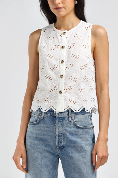 Louise Vest in White by Ladneri - Anita Hass