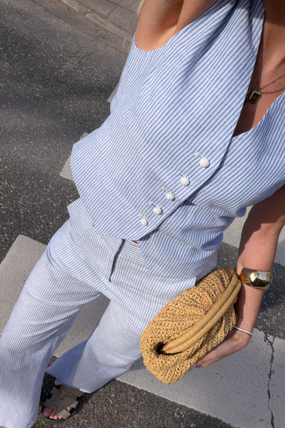 Vest Helena in Light Blue/White