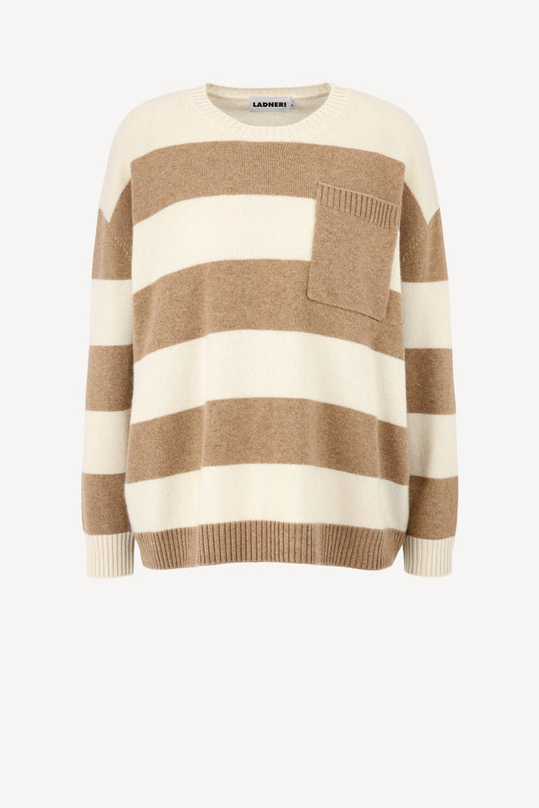 Pullover Stripes in Taupe/WeißLadneri - Anita Hass