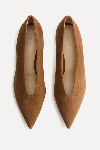 Kitten Heel Babouche in Suede Mokka
