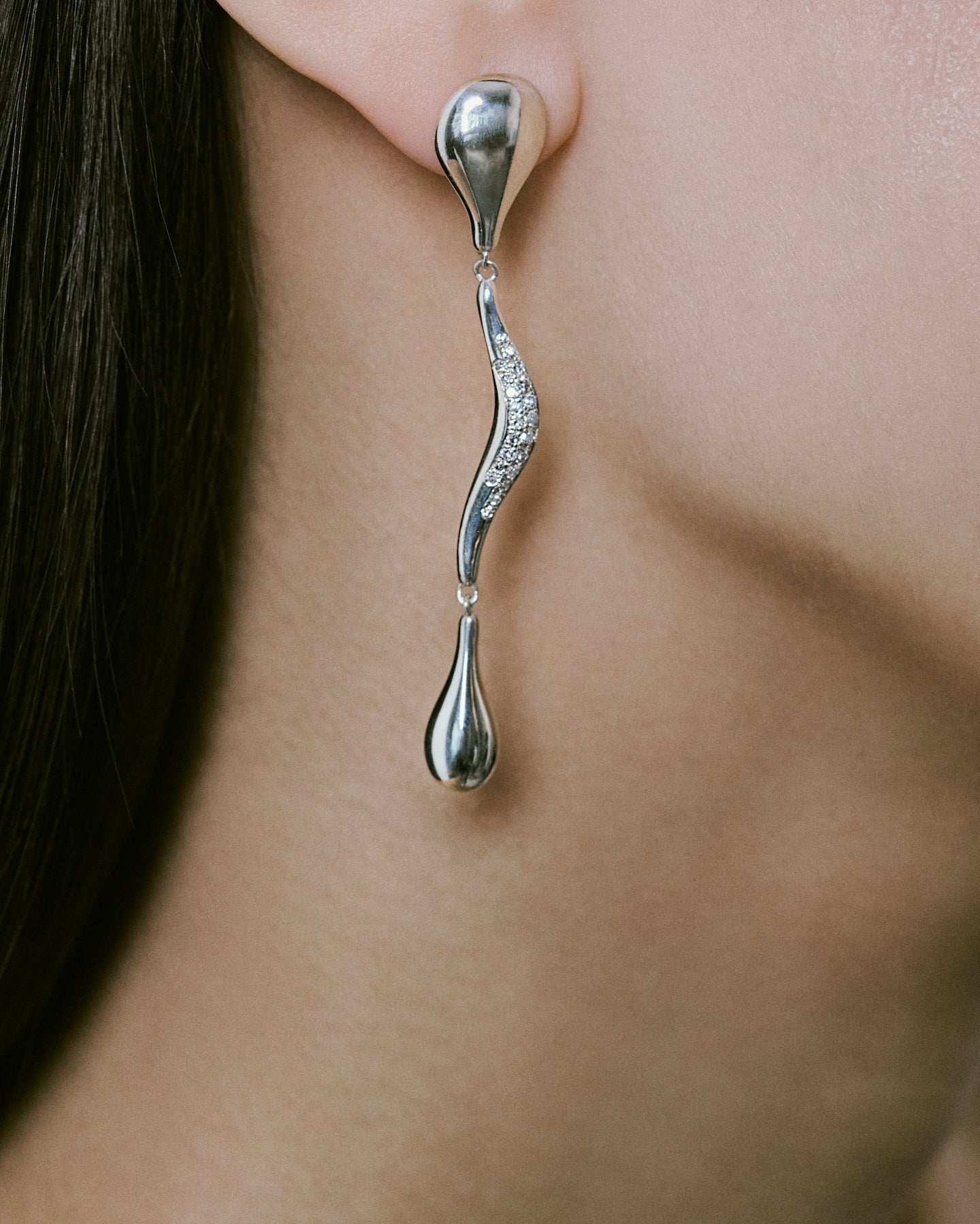 Ohrringe Diamonds Drops in Silber Lilian von Trapp