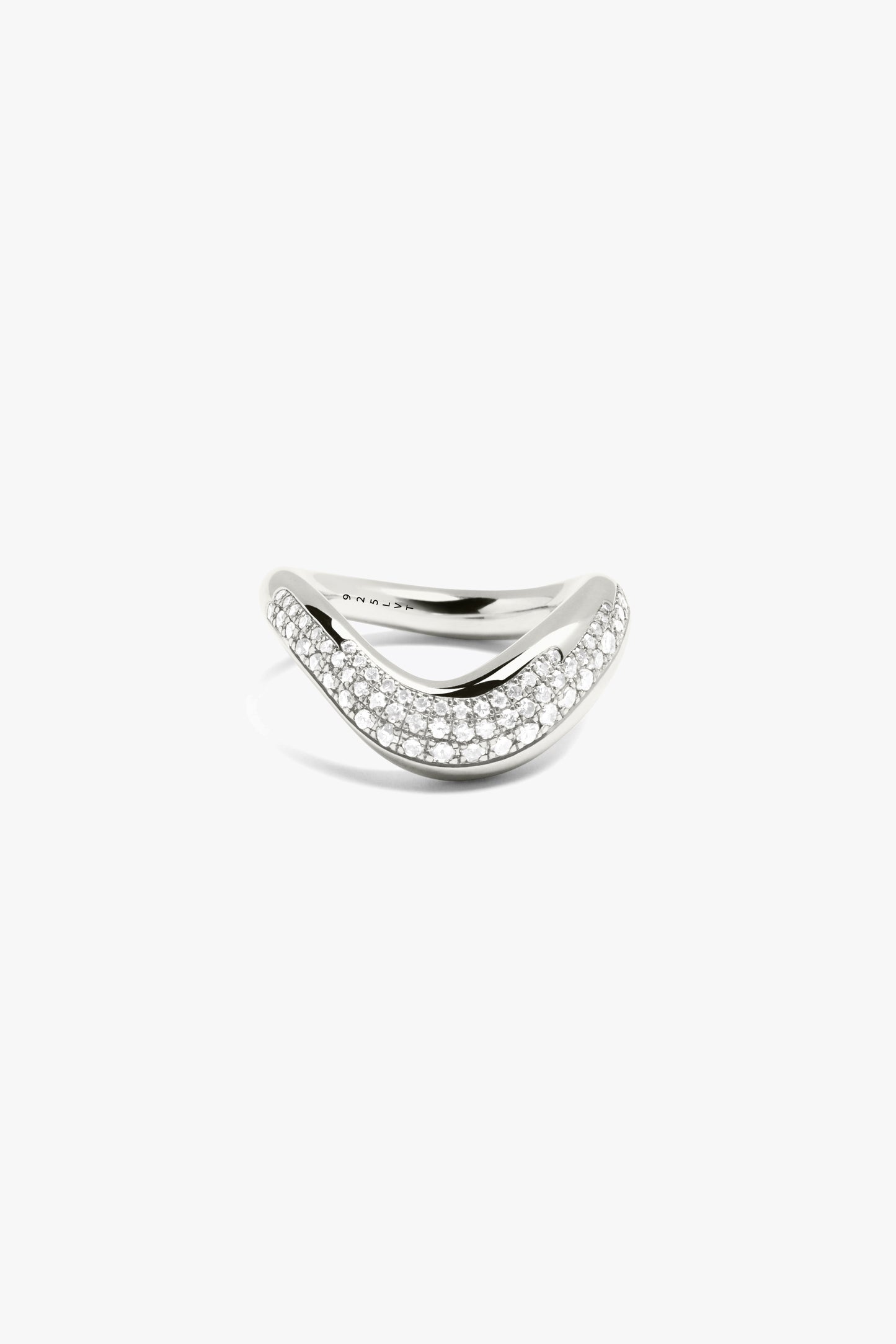 Curvy Pavé Diamond Ring in Silver by Lilian von Trapp - Anita Hass