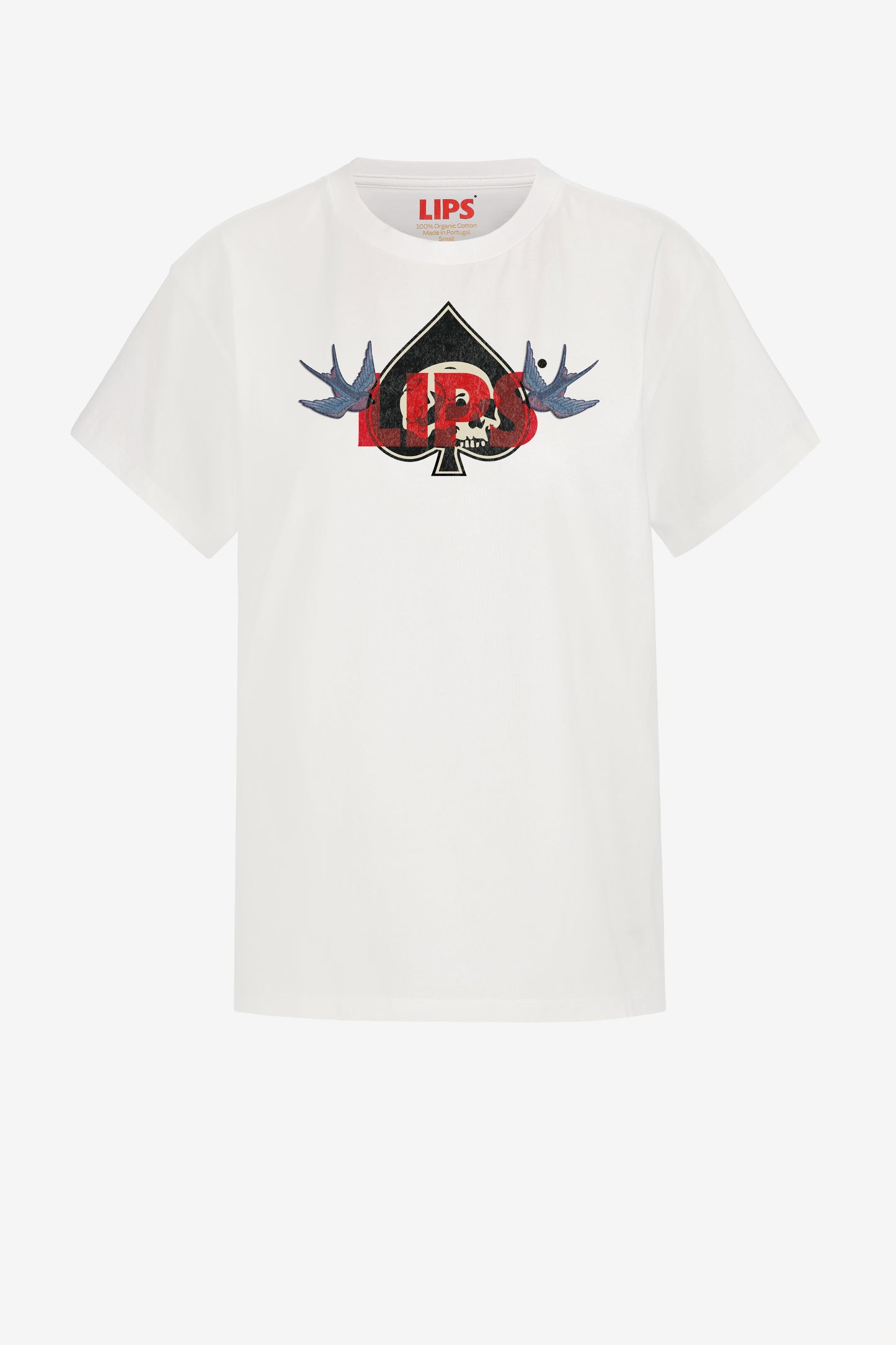 T-Shirt Skull & Bird in Weiß Lips