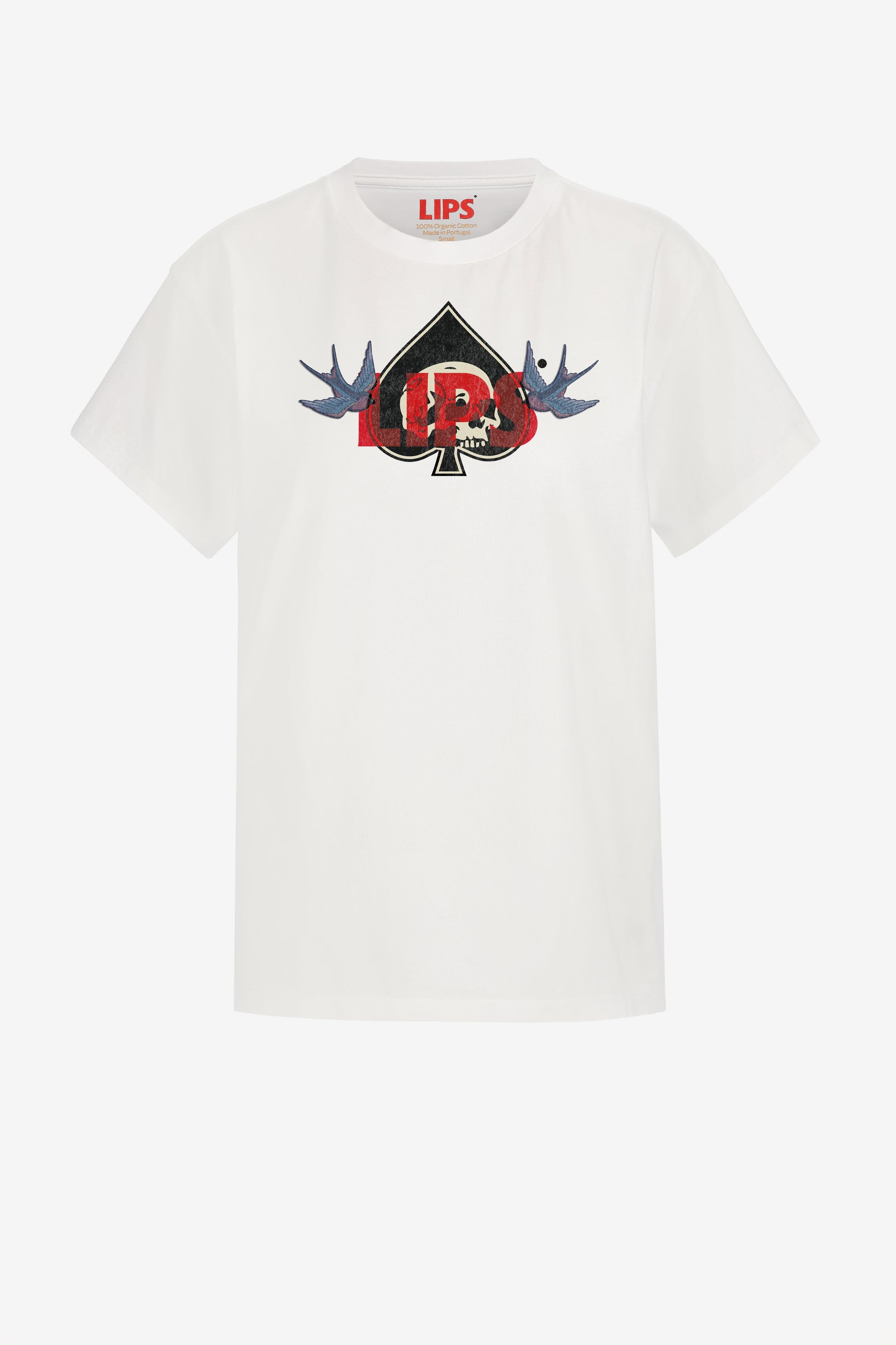 T-Shirt Skull & Bird in Weiß Lips