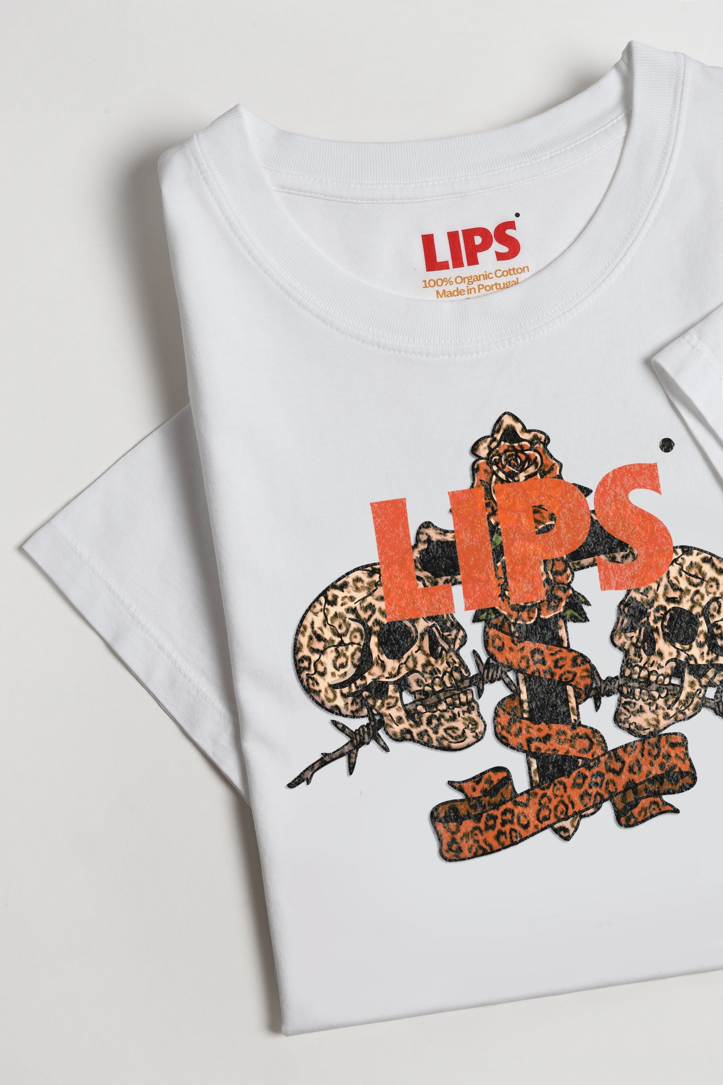 T-Shirt Skull & Cross in Weiß Lips